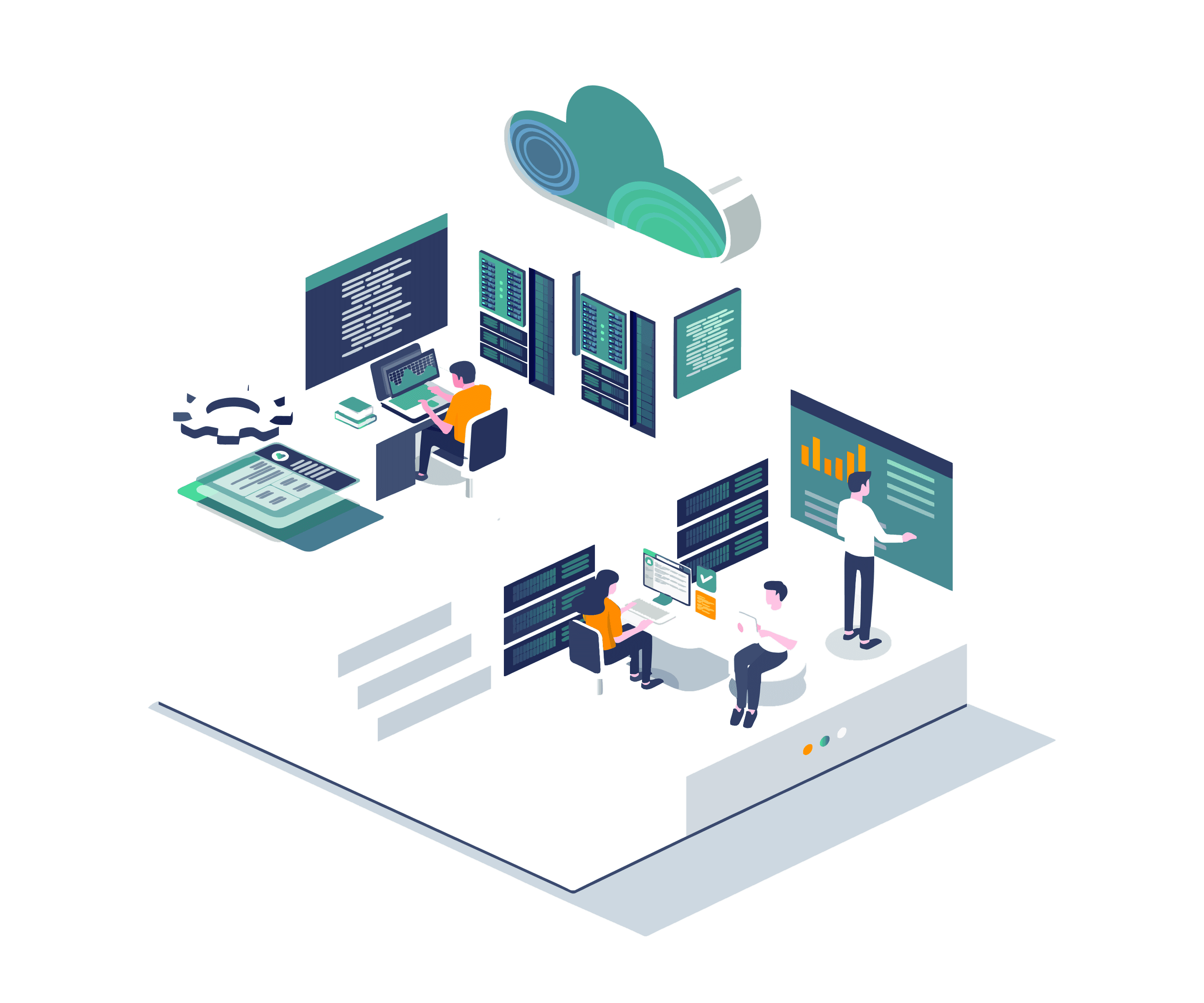 Software collaboration illustration